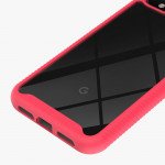 Wholesale Google Pixel 4 Clear Dual Defense Hybrid Case (Red)